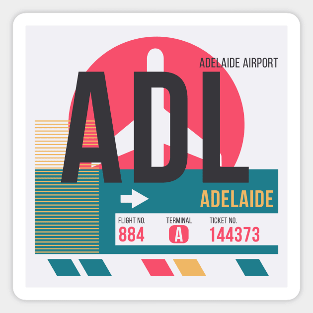 Adelaide (ADL) Airport // Sunset Baggage Tag Magnet by Now Boarding